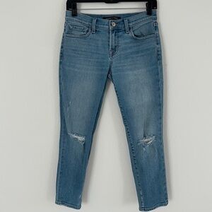 J Brand x Theory Distressed Light Wash Jean